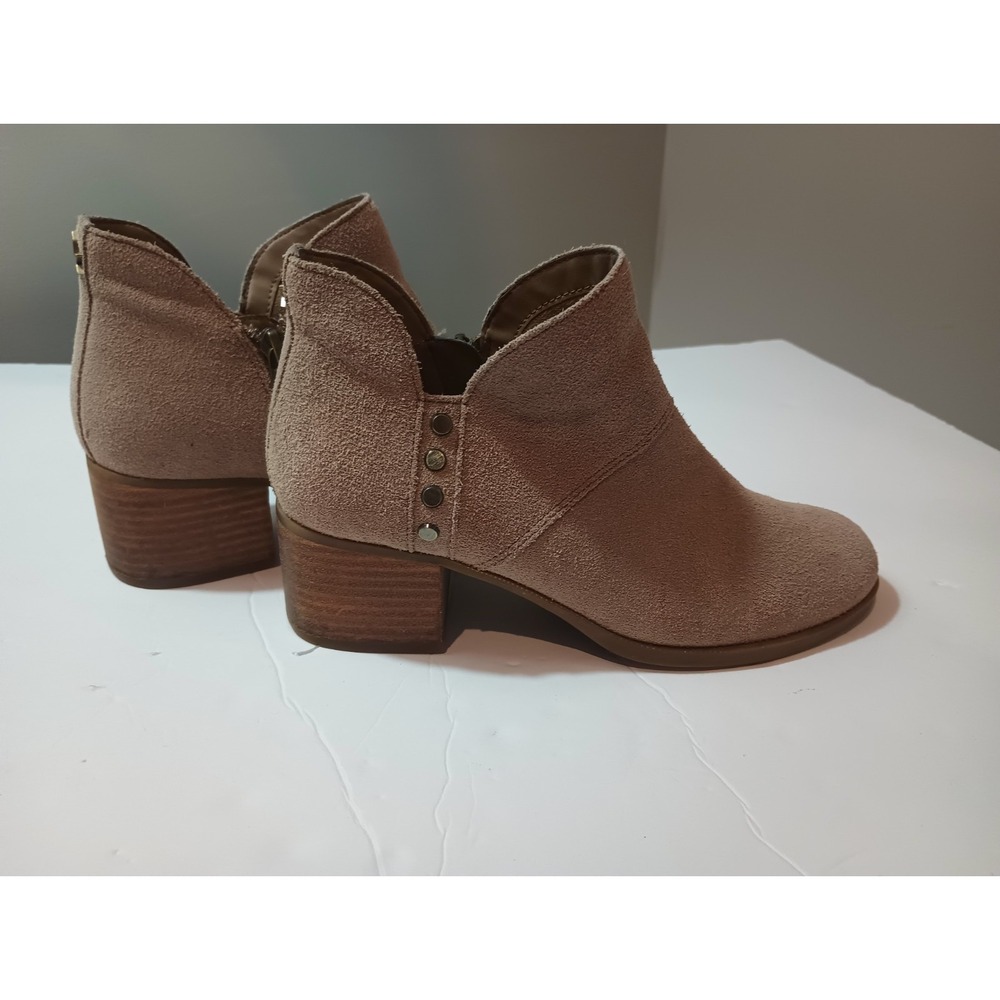 Koolaburra by UGG Suede Ankle Boots Womens 6.5 Taupe Block Heel Studded Fall...